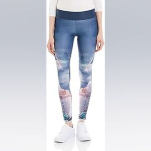 Adidas Blue Cityscape Climalite Leggings – Size S